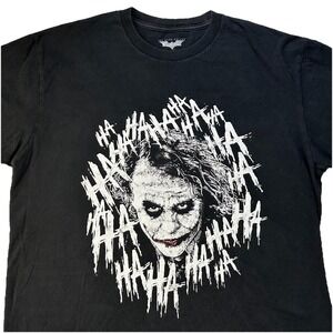 The Dark Knight Trilogy T-shirt Mens L Joker Ha Ha Heath Ledger Batman DC Comic